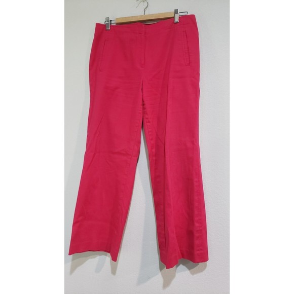 Talbots Petites Textured Straight Leg Cotton Blend Stretch Pink Pants Size 12P - Picture 1 of 7